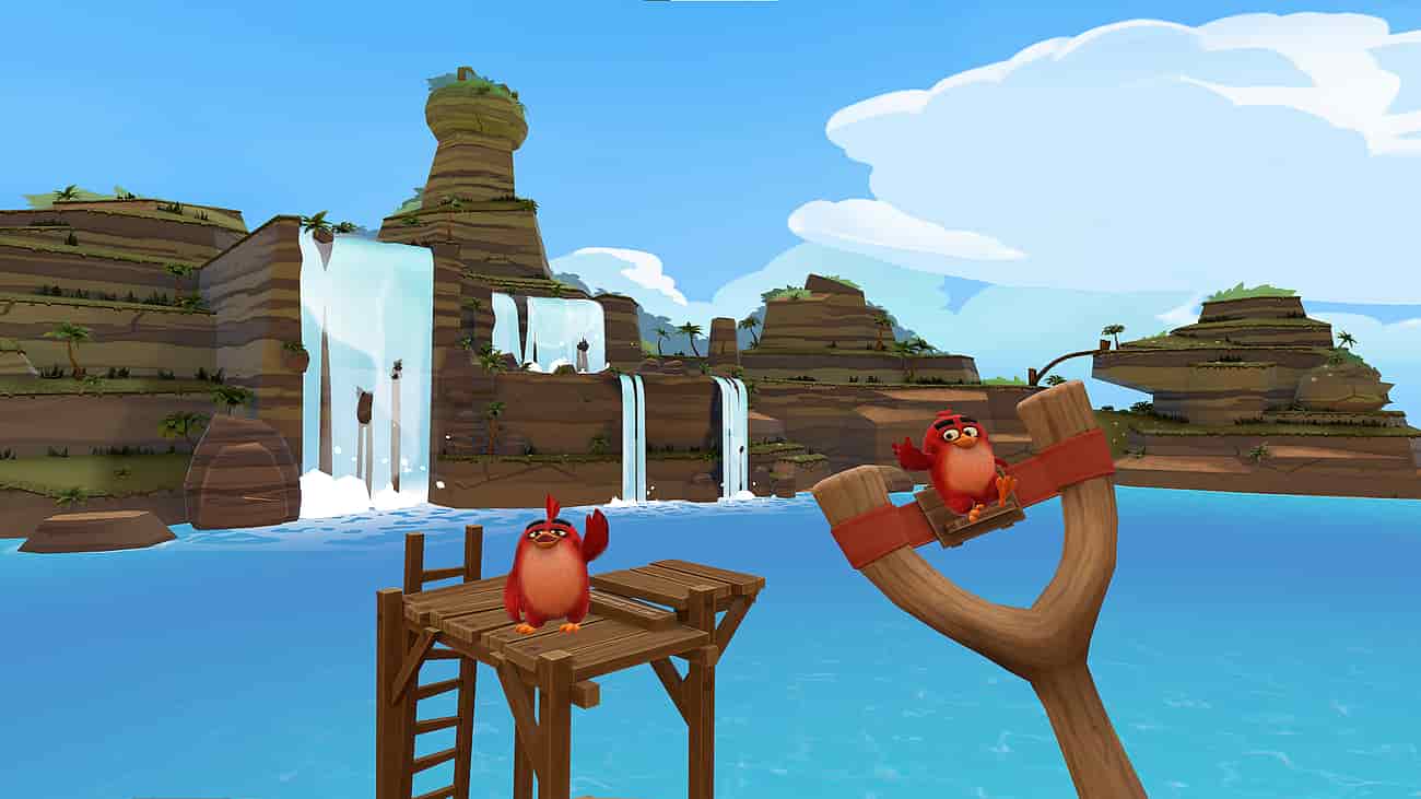 Gameplay screenshot of Angry Birds VR Isle of Pigs