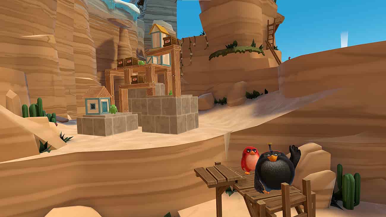 Gameplay screenshot of Angry Birds VR Isle of Pigs