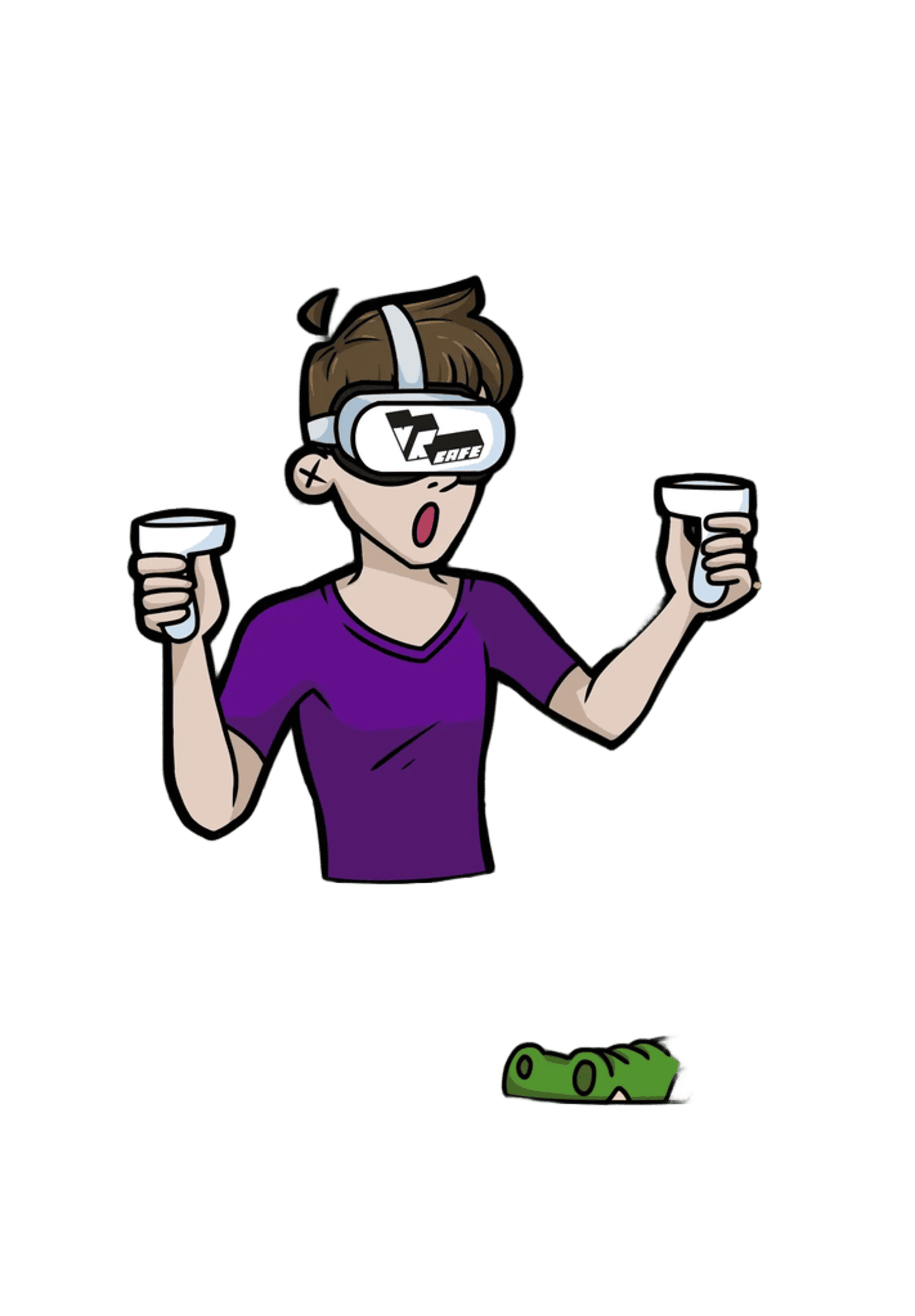 Person enjoying jungle world visuals in VR